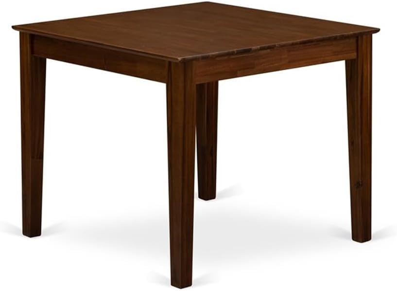 East West Furniture OXSI3-AWA-04 3 Piece Dining Set Includes a Square Dining Room Table and 2 Parson Kitchen Chairs, 36x36 Inch, Antique Walnut