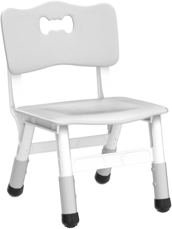 4 Piece Kids Chair Set 3 Levels Adjustable Stackable Kids Chairs Ideal for Playrooms, Schools, Daycares and Homes Washable and Easy to Clean Max Weight 220LB(Grey 4Piece Set)