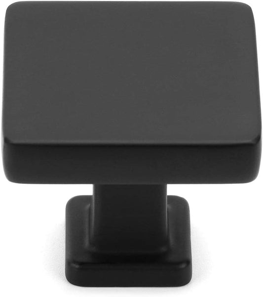 KOOFIZO 20 Pack Black Cabinet Knobs Matte Black Drawer Knobs K08 Square Single Hole Cabinet Pulls for Cabinets Drawer Dresser Cupboard Bedroom Closet Bathroom Vanity