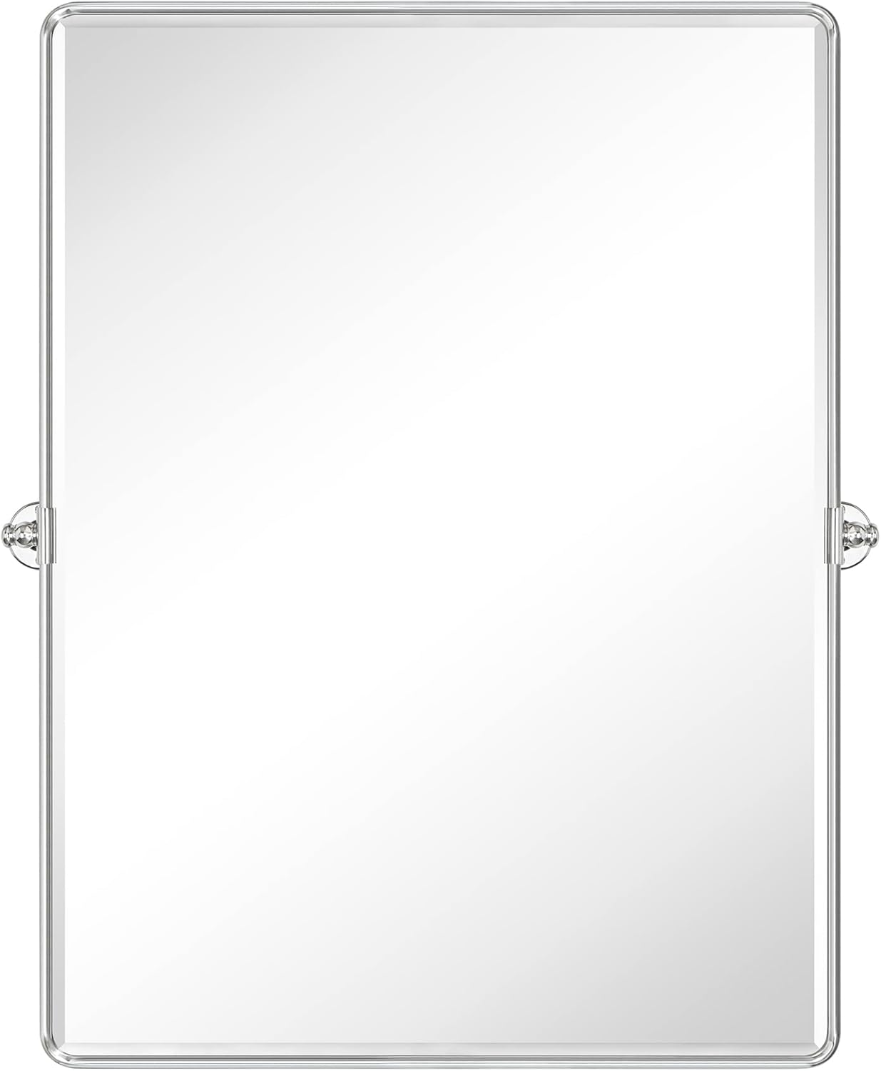 TEHOME 30x40'' Chrome Pivot Mirror Bathroom Tilt Vanity Mirror Large 40x30'' Polished Nickel Metal Framed Rectangle Tilting Beveled Vanity Mirrors for Wall, Vertical