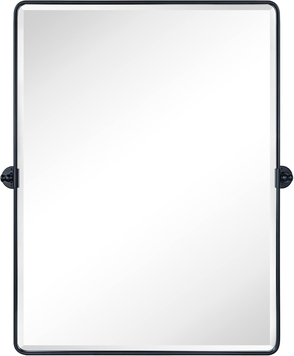 TEHOME 30x40 Pivot Mirror Matt Black Tilt Bathroom Vanity Mirror Large Black Metal Framed Rectangle Tilting Beveled Vanity Mirrors for Wall, Vertical Hanging