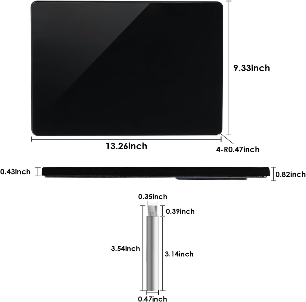 Home Theater Seating Series Swivel Tray Table for Wei lianda Home Theater Seat Bright Black