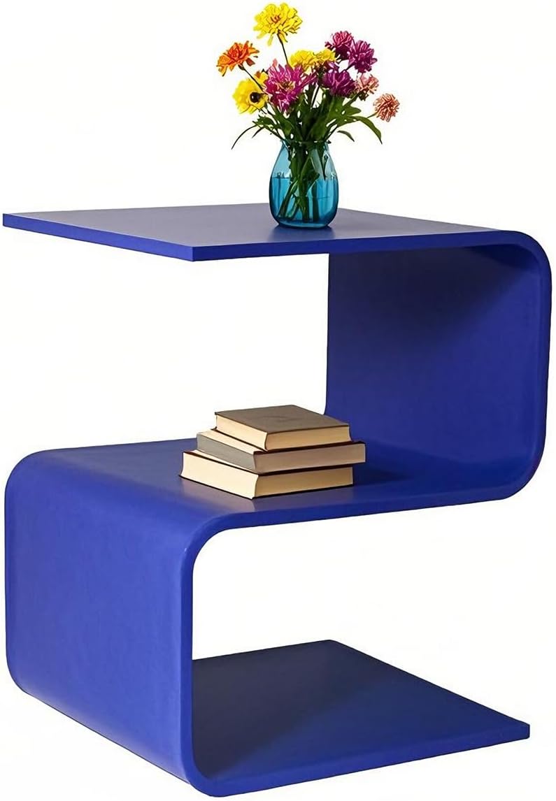 Acrylic Side Table,17.7" H S-Shaped end Table for Living Room,Clear Nightstand,Bedside Table for Bedroom,Used for The Bathroom Storage Table