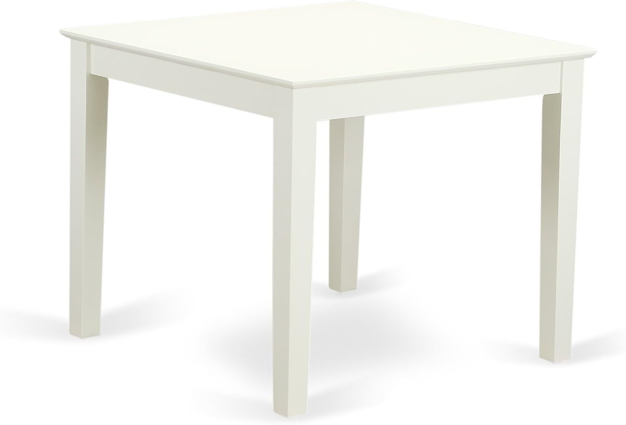 East West Furniture OXEL3-LWH-07 3 Piece Kitchen Table Set for Small Spaces Contains a Square Dining Room Table and 2 Gray Linen Fabric Upholstered Chairs, 36x36 Inch, Linen White