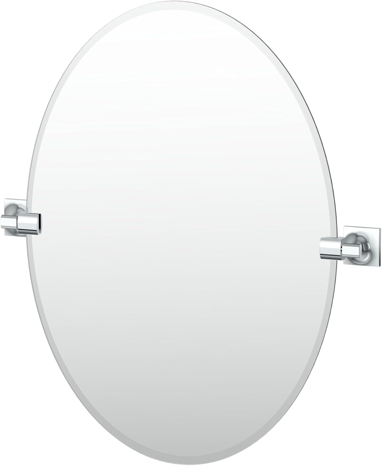 Gatco 5589 Waterline Frameless Oval Mirror, 26.5 Inch, Chrome
