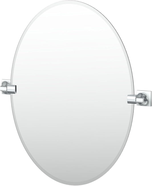 Gatco 5589 Waterline Frameless Oval Mirror, 26.5 Inch, Chrome