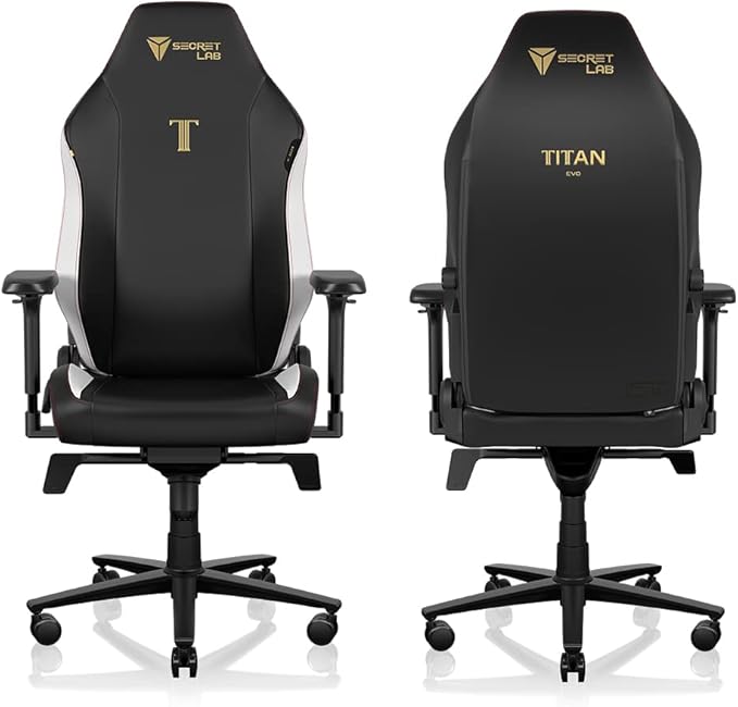 Secretlab Titan Evo Classic Gaming Chair - Reclining, Ergonomic & Heavy Duty Computer Chair with 4D Armrests, Magnetic Head Pillow & Lumbar Support - Big and Tall 395 lbs - Black - Leatherette