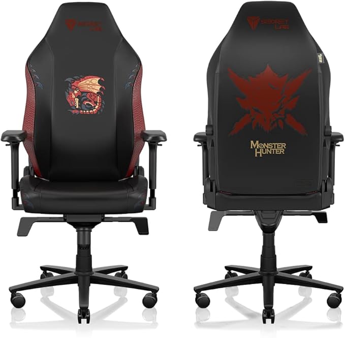 Secretlab Titan Evo Monster Hunter Gaming Chair - Reclining - Ergonomic & Comfortable Computer Chair with 4D Armrests - Magnetic Head Pillow & 4-Way Lumbar Support - Black/Red - Leatherette