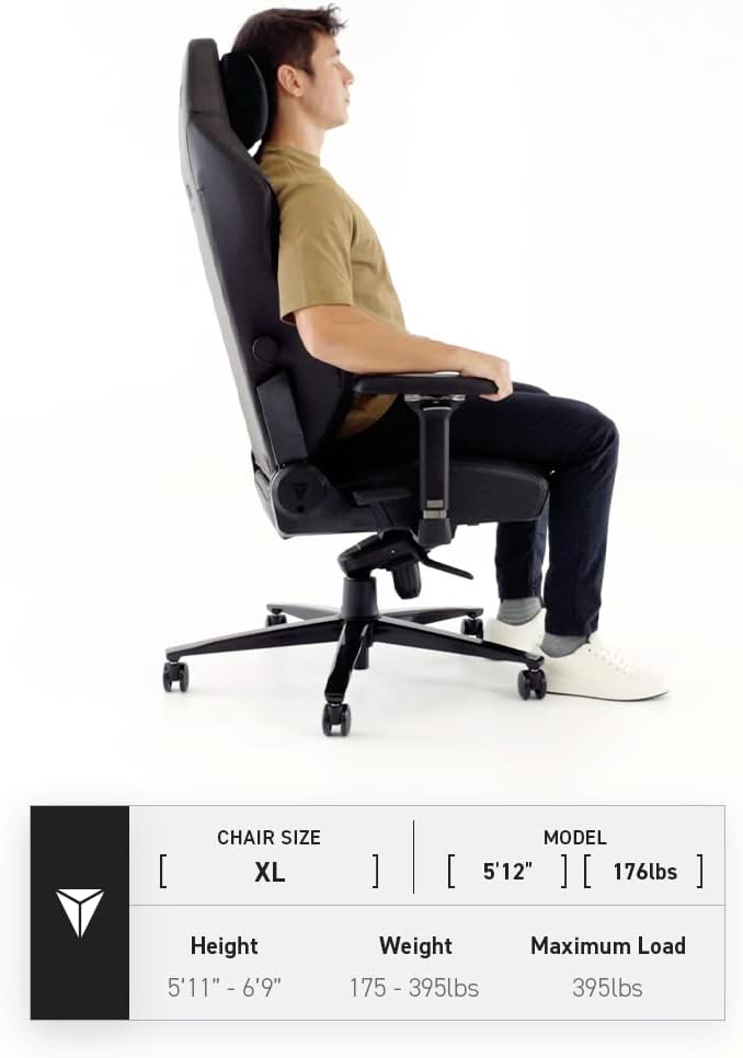 Secretlab Titan Evo Classic Gaming Chair - Reclining, Ergonomic & Heavy Duty Computer Chair with 4D Armrests, Magnetic Head Pillow & Lumbar Support - Big and Tall 395 lbs - Black - Leatherette