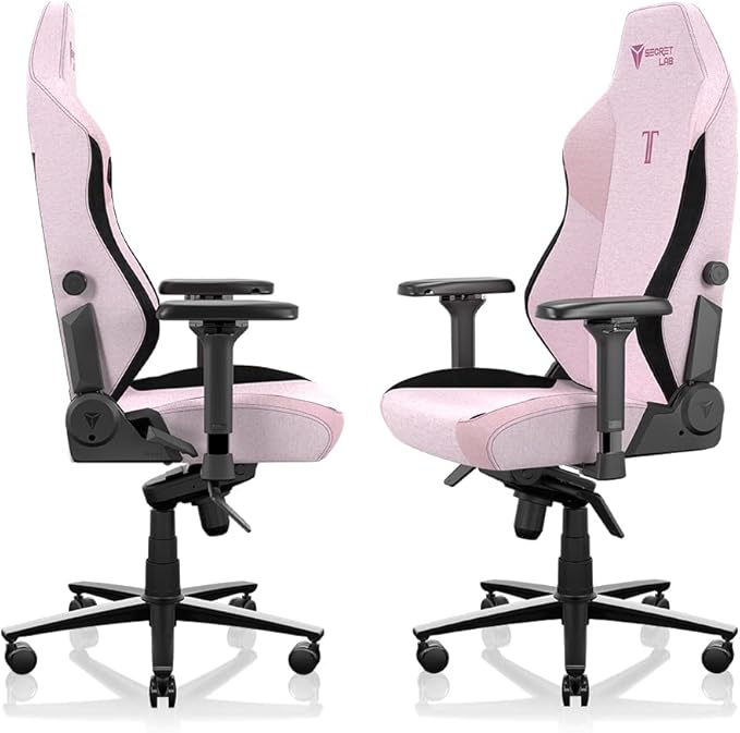 Secretlab Titan Evo Plush Pink Gaming Chair - Ergonomic & Heavy Duty Computer Chair with 4D Armrests, Magnetic Head Pillow & Lumbar Support - Big and Tall Gaming Chair 395 lbs - Pink - Fabric