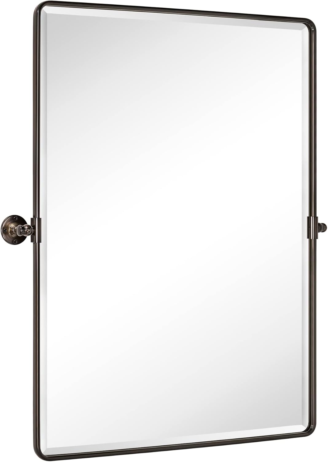 TEHOME 30 x 40'' Oil Rubbed Bronze Pivot Bathroom Mirror Tilt Vanity Mirror Large 40x30'' Dark Bronze Metal Framed Rectangle Pivoting Beveled Vanity Mirrors for Wall, Vertical