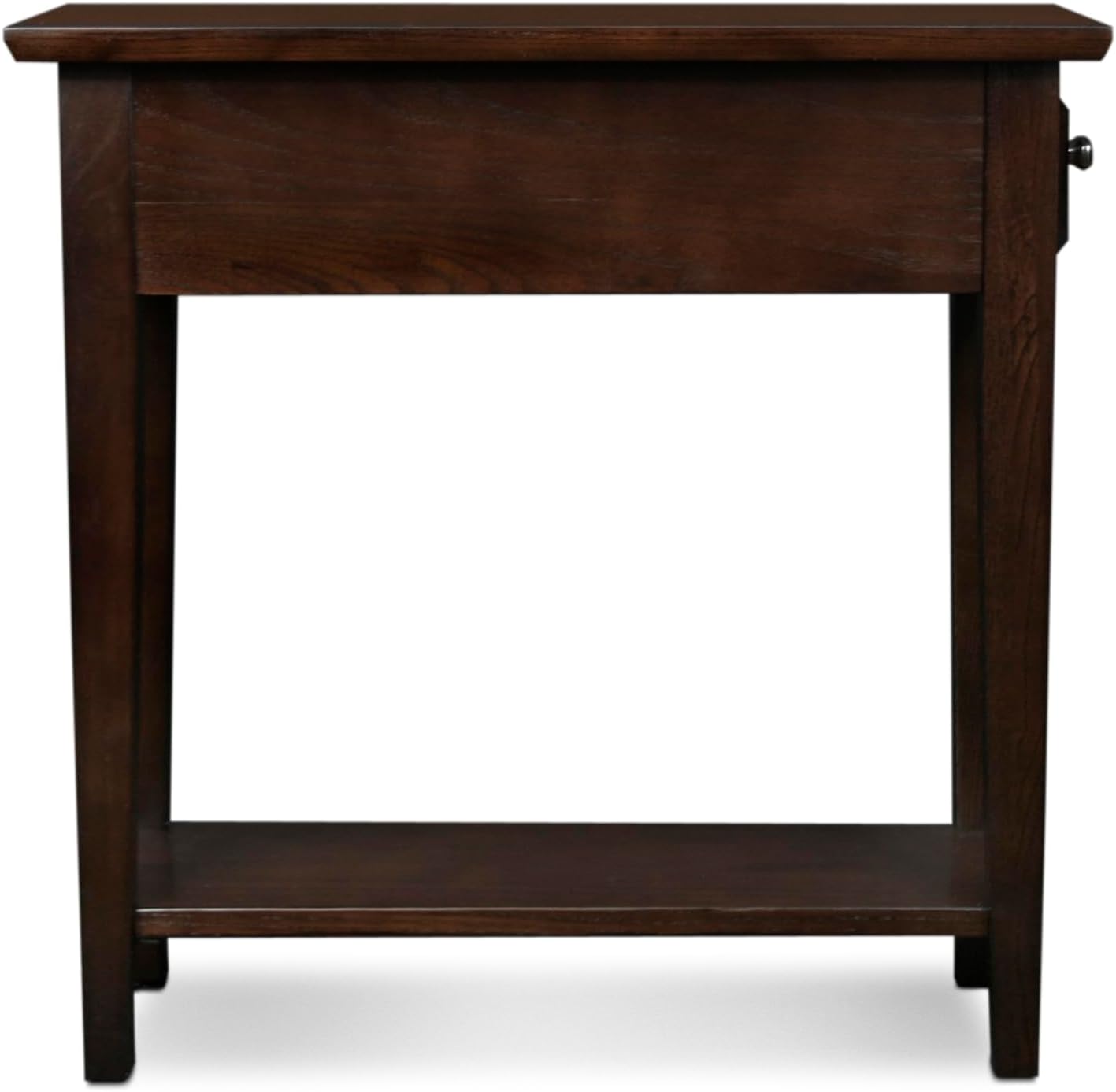 Leick Home 15 in Wide End Table, Solid Wood Construction, One Drawer, One Lower Shelf, Narrow Width, Easy-Assembly, Chocolate Oak, 15 in W x 24 in D x 24 in H, 10071-CH