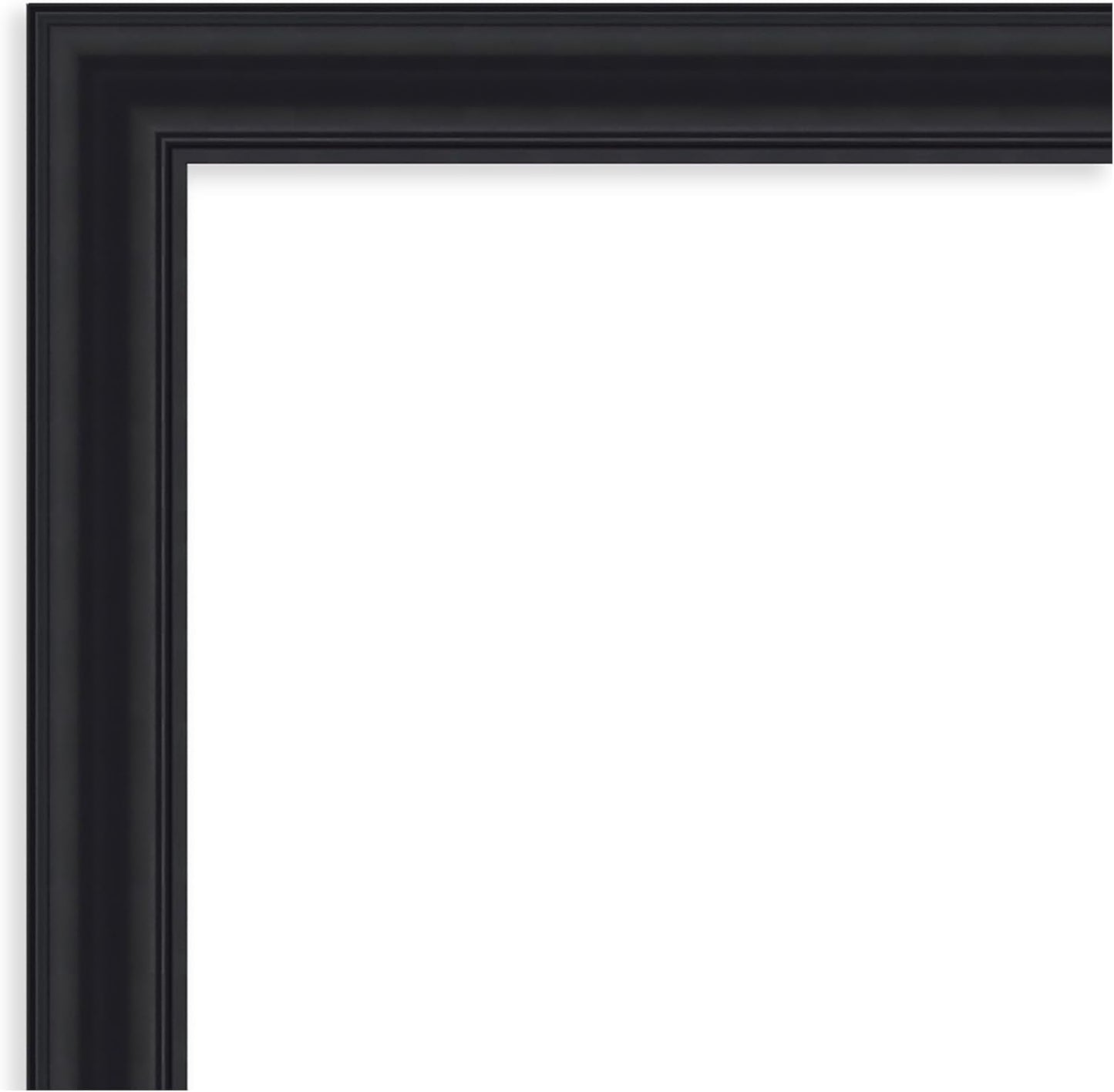 Amanti Art Black Bathroom Mirror for Over Sink, 34x44 Dalat Black Rectangle Vanity Mirror, X-Large Traditional Frame, Hangs Horizonally and Vertically, Bathroom Wall Decor, Beveled Edge