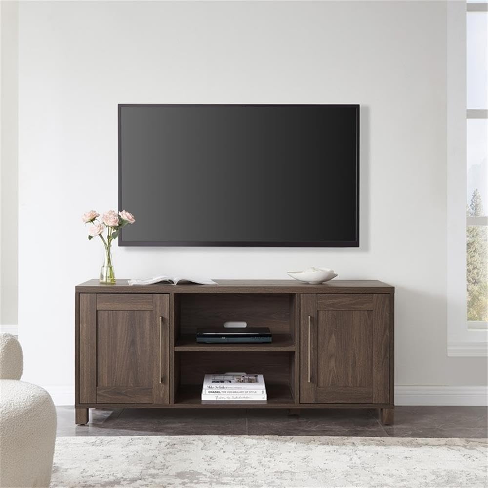 Henn&Hart Rectangular TV Stand for TV's up to 65" in Alder Brown, TV Stands for the Living Room