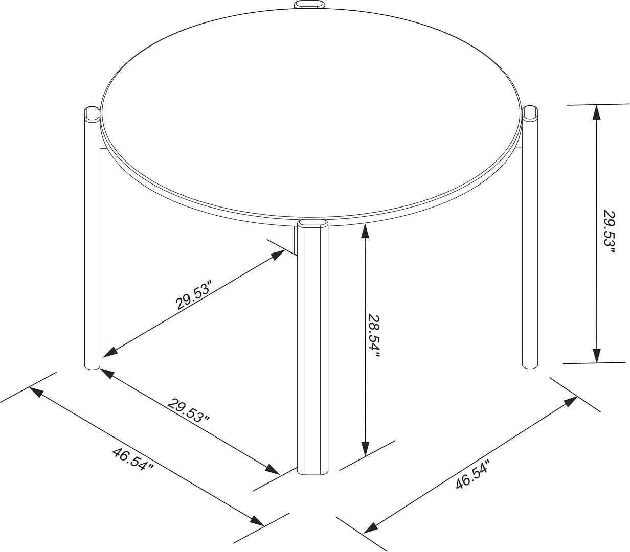 Manhattan Comfort Gales 46-Inch Mid Century Modern Round Dining Table for 2-4 Person, Minimalist Home Furniture with Solid Eucalyptus Wood Legs, Matte White