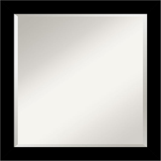 Amanti Art Black Bathroom Mirror for Over Sink, 24x24 Brushed Black Square Vanity Mirror, Medium Modern Contemporary Frame, Hangs Horizonally and Vertically, Bathroom Wall Decor, Beveled Edge