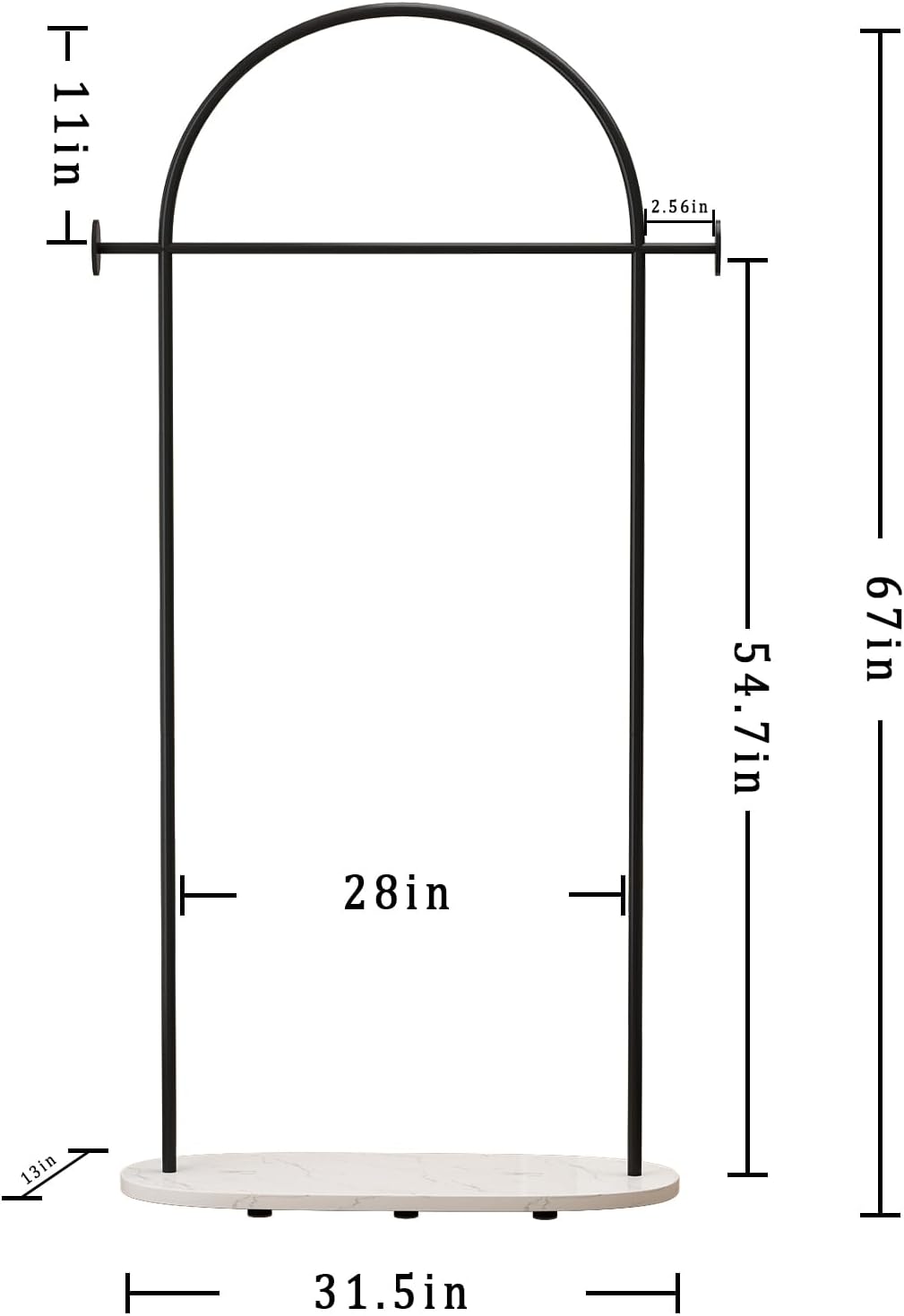 Black Clothing Rack, Modern Clothes Rack with Shelf, Heavy Duty Freestanding Coat Rack, Metal Coat Hanger Stand with Hooks for Boutique Office