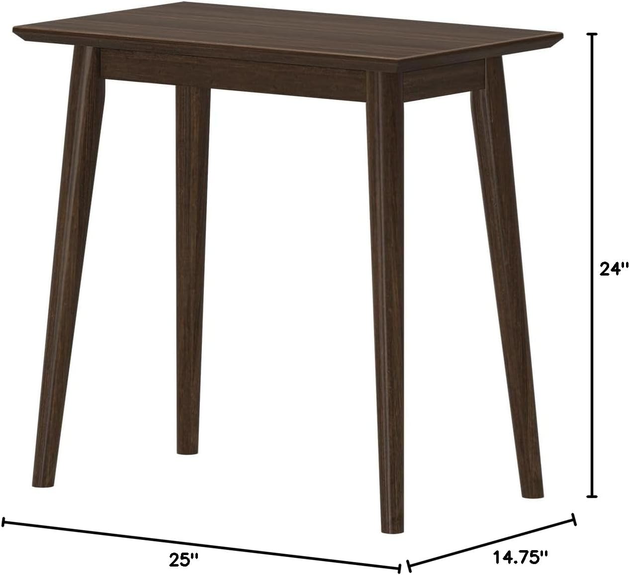 Plank+Beam Mid Century Modern Rectangular Side Table, End Table for Living Room, Wooden Bedside Table, Small End Table for Office Space, Walnut