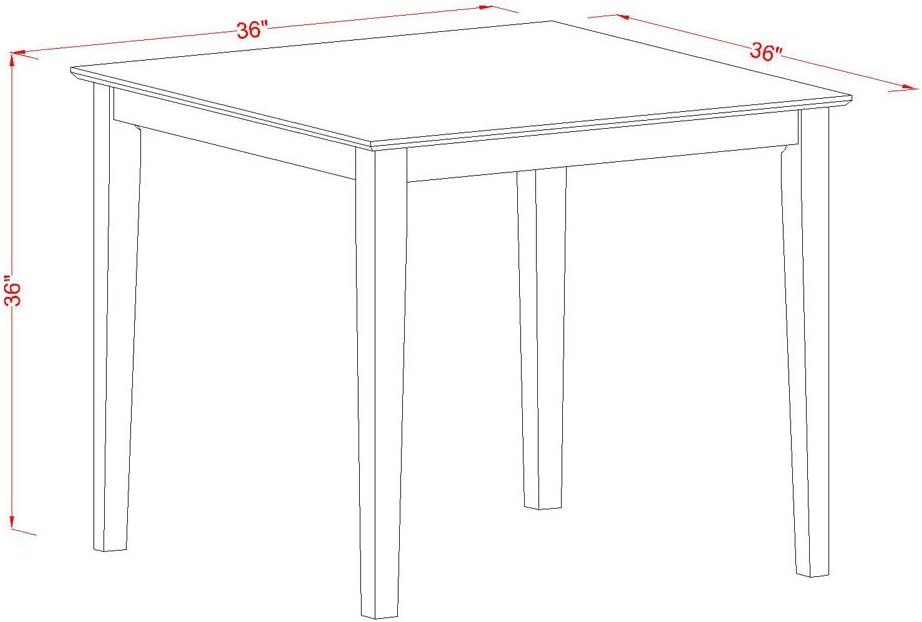 East West Furniture VNQU3-WHI-W 3 Piece Kitchen Counter Height Dining Table Set Contains a Square Pub Table and 2 Dining Room Chairs, 36x36 Inch, Buttermilk & Cherry