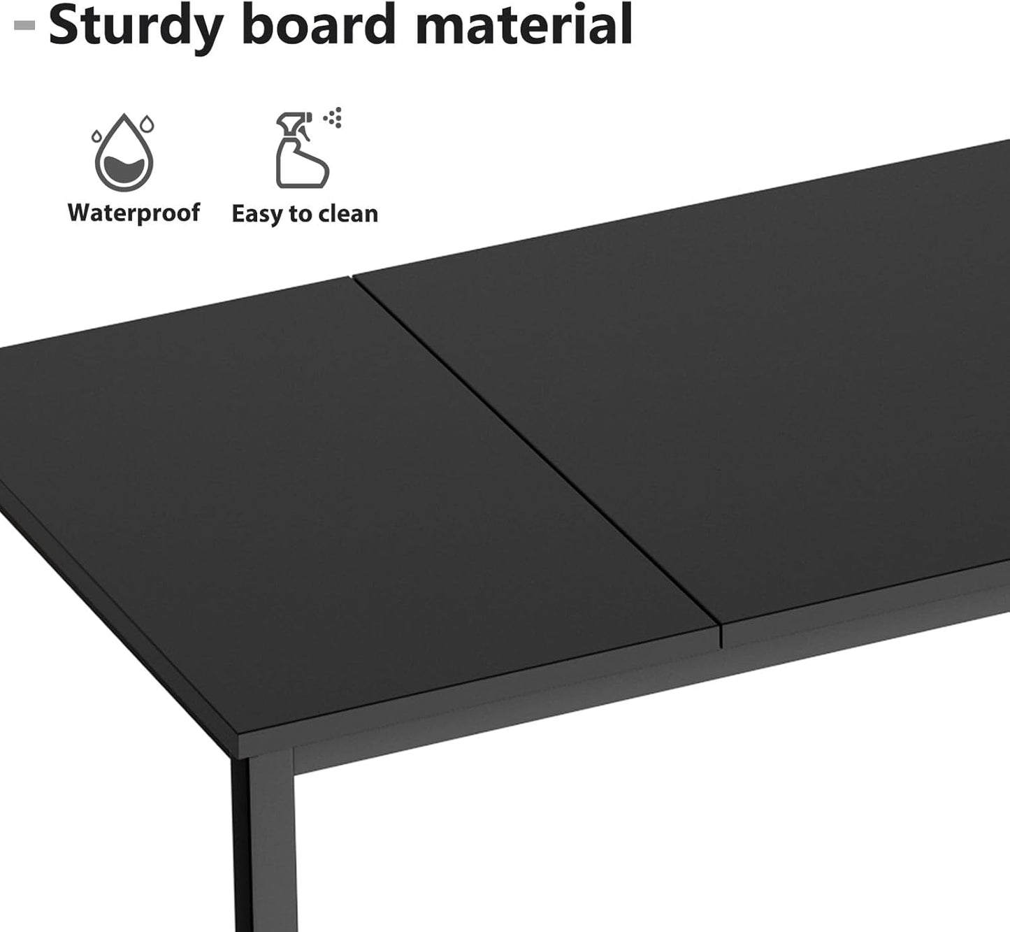 DlandHome 71 inches X-Large Computer Desk, Composite Wood Board, Decent and Steady Home Office Desk/Workstation/Table,Black,23.6Wide