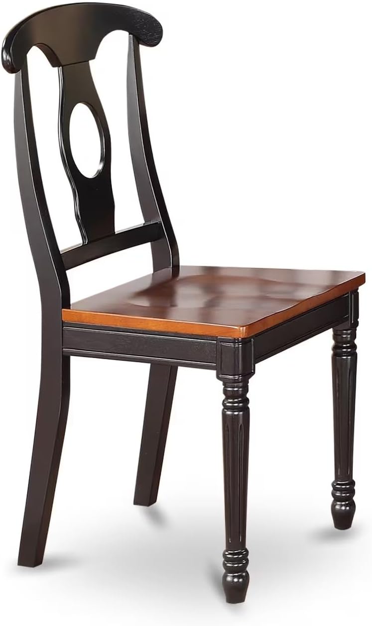 East West Furniture DOKE9-BCH-W 9 Piece Dining Room Table Set Includes a Rectangle Wooden Table with Butterfly Leaf and 8 Kitchen Dining Chairs, 42x78 Inch, Black & Cherry