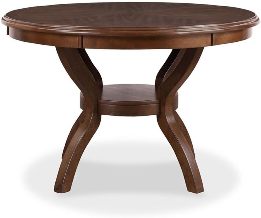 New Classic Furniture Cori 5-Piece Round Dining Set with 1 Table and 4 Chairs, Cherry Brown