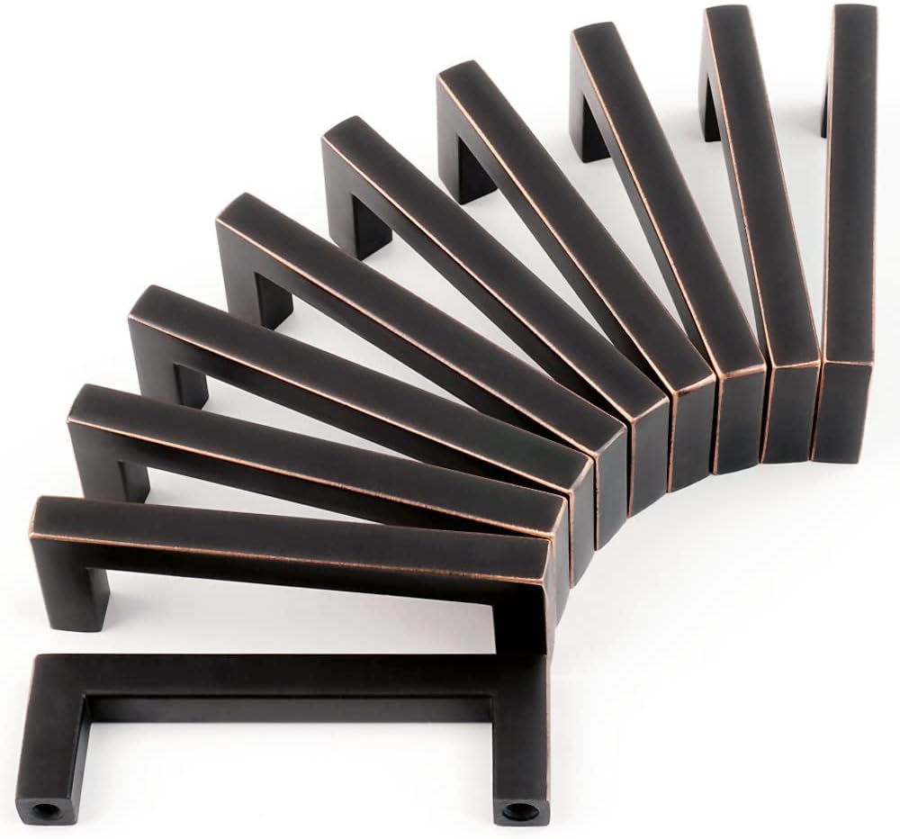 KOOFIZO Oil Rubbed Bronze Cabinet Pulls Bronze Cabinet Handles, 10 Pack 3 Inch Rubbed Bronze Hardware for Kitchen Cabinets Drawer Dresser 1816 Cupboard Bedroom Bathroom Vanity