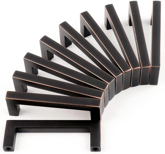 KOOFIZO Oil Rubbed Bronze Cabinet Pulls Bronze Cabinet Handles, 10 Pack 3 Inch Rubbed Bronze Hardware for Kitchen Cabinets Drawer Dresser 1816 Cupboard Bedroom Bathroom Vanity