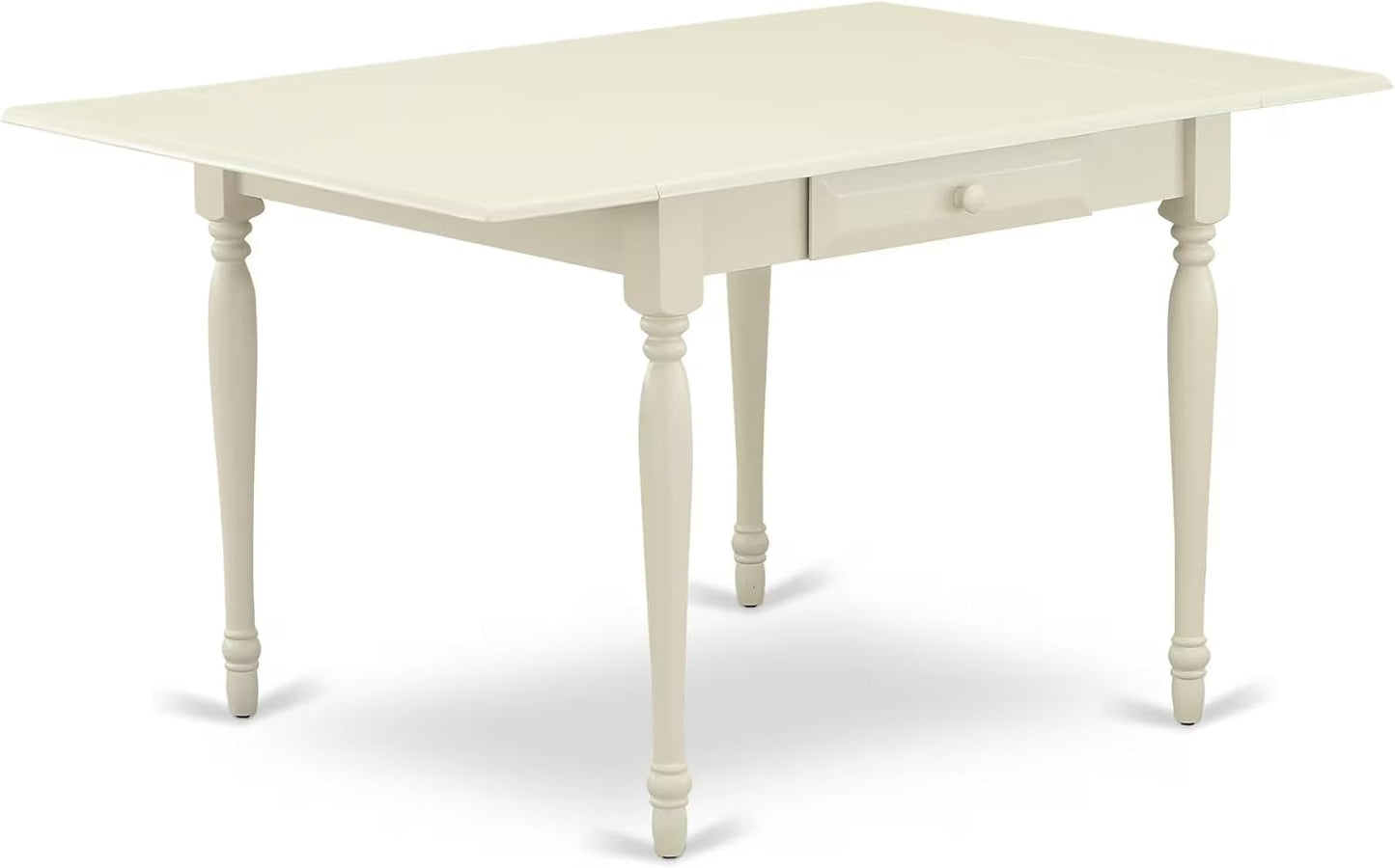 East West Furniture MZCL3-LWH-W 3 Piece Dinette Set for Small Spaces Contains a Rectangle Dining Table with Dropleaf and 2 Dining Chairs, 36x54 Inch, Linen White