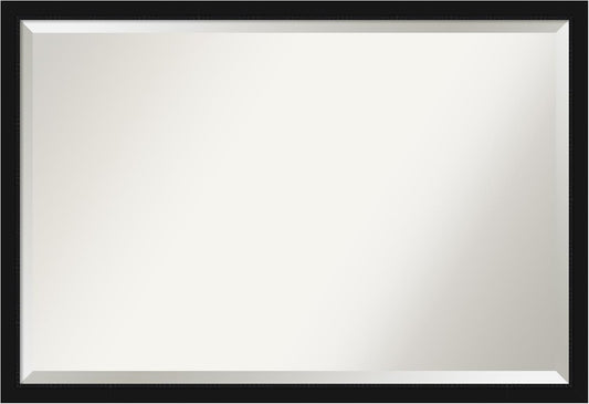 Amanti Art Black Bathroom Mirror for Over Sink, 26x38 Avon Black Narrow Rectangle Vanity Mirror, Large Casual Frame, Hangs Horizonally and Vertically, Bathroom Wall Decor, Beveled Edge