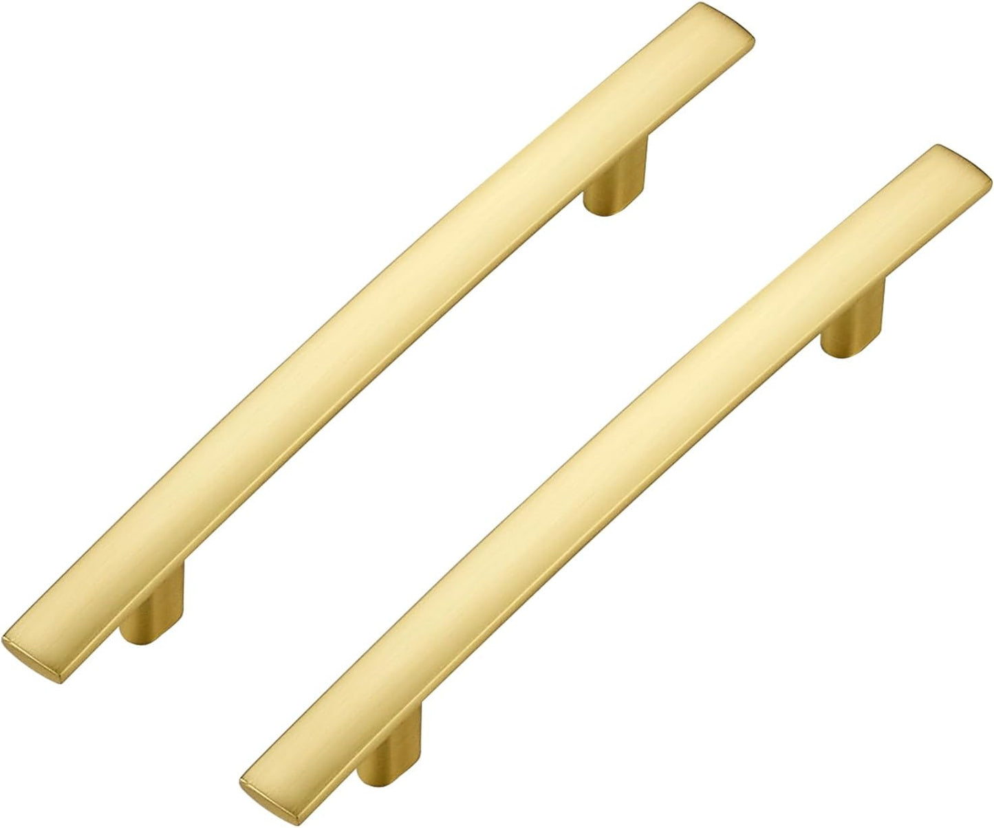 25 Pack Cabinet Handles 4" Hole Center - Curved Cabinet Pulls Brushed Brass Drawer Pulls for Kitchen Cupboard Solid Handles for Dresser Drawer Arch Closet Hardware