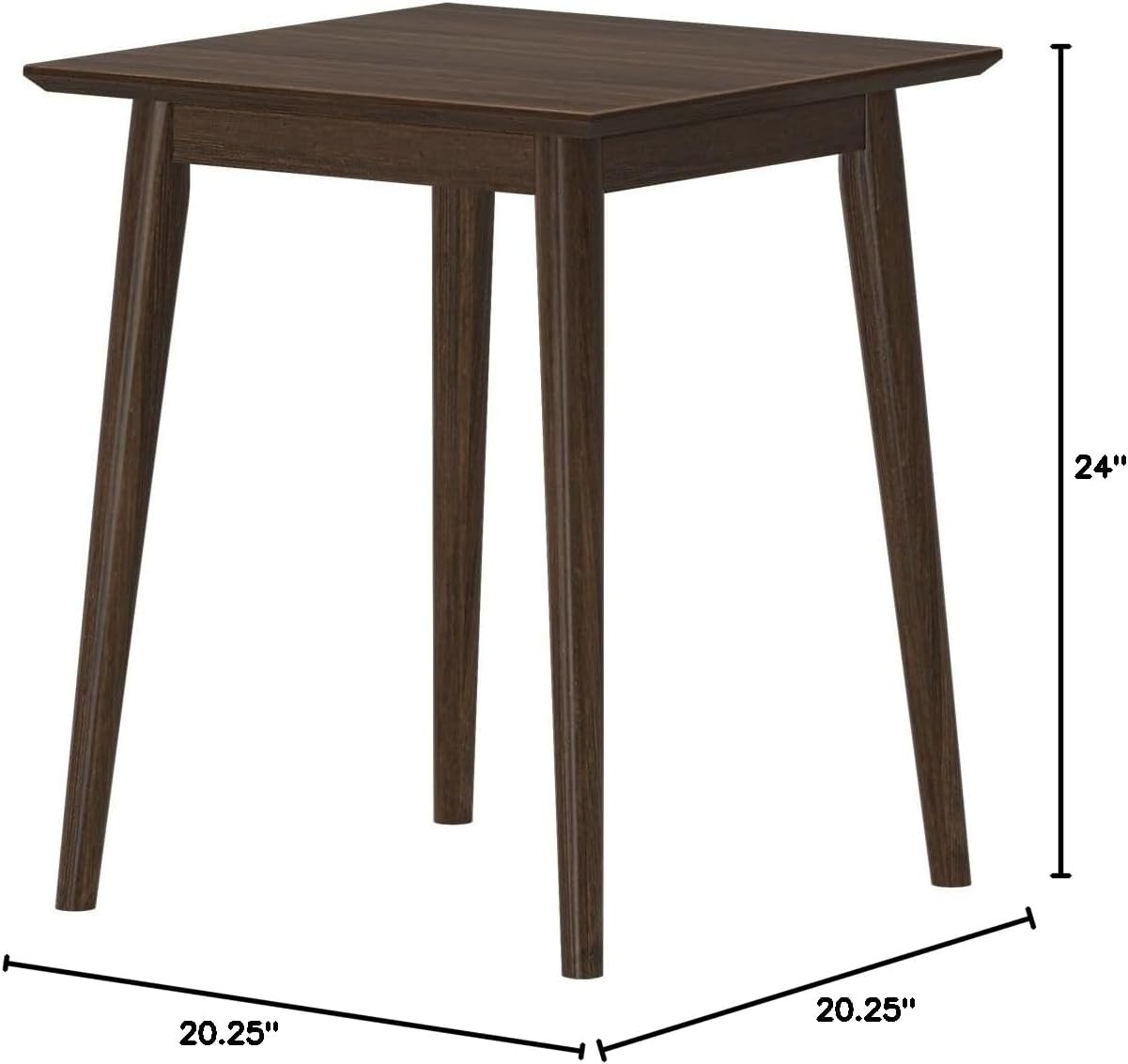 Plank+Beam Mid Century Modern Square Side Table, Couch Side Table, Small End Table for Office Space, Wooden Accent Table, Walnut