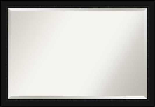 Amanti Art Black Bathroom Mirror for Over Sink, 27x39 Avon Black Rectangle Vanity Mirror, Large Casual Frame, Hangs Horizonally and Vertically, Bathroom Wall Decor, Beveled Edge