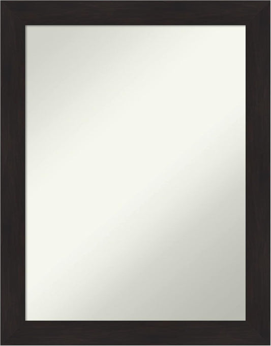 Amanti Art Brown Bathroom Mirror for Over Sink, 30x24 Furniture Espresso Rectangle Vanity Mirror, Medium Casual Frame, Hangs Horizonally and Vertically, Bathroom Wall Decor, Non-Beveled Edge