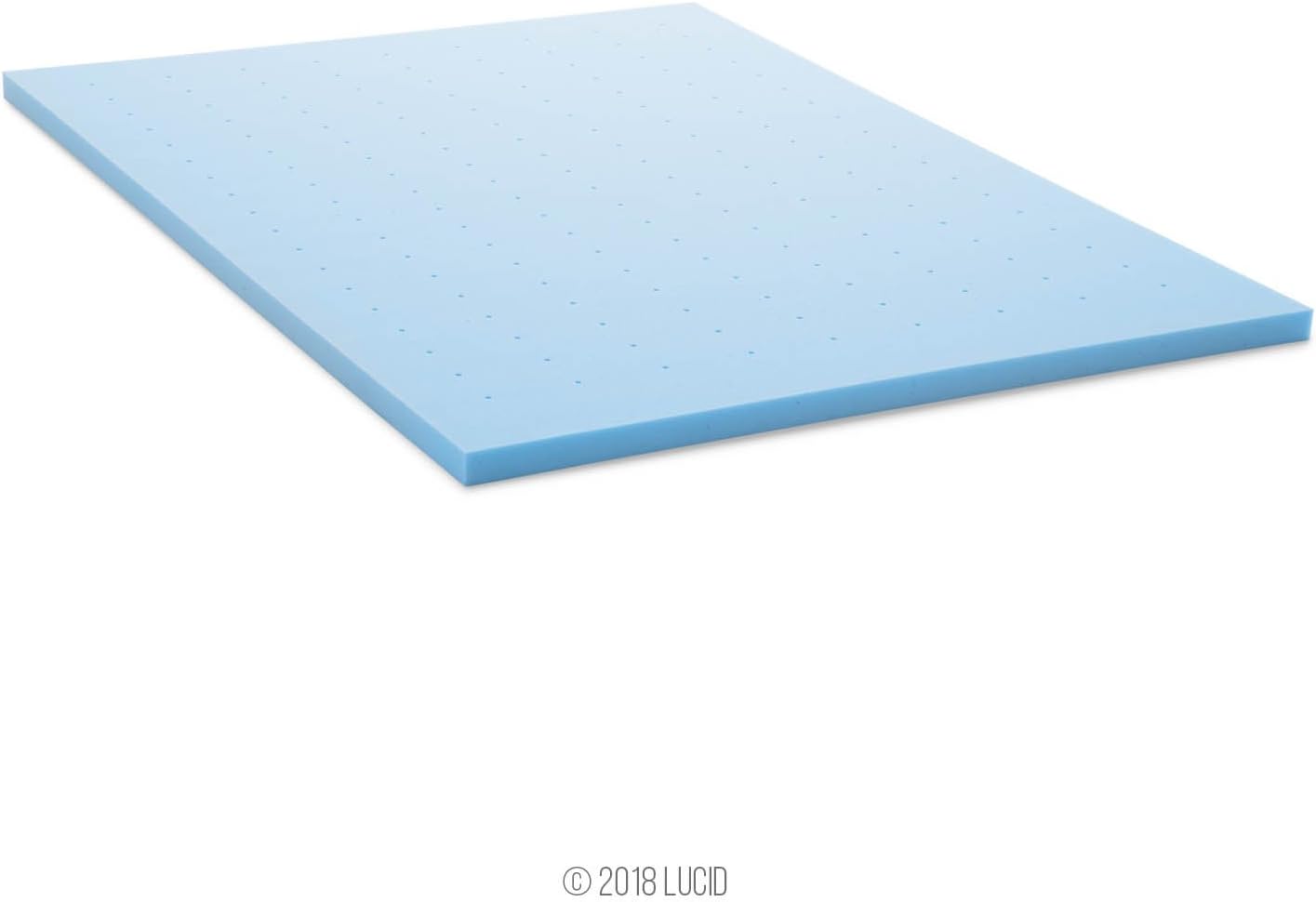 LUCID 2-Inch Ventilated Gel Infused Memory Foam Mattress Topper - Full