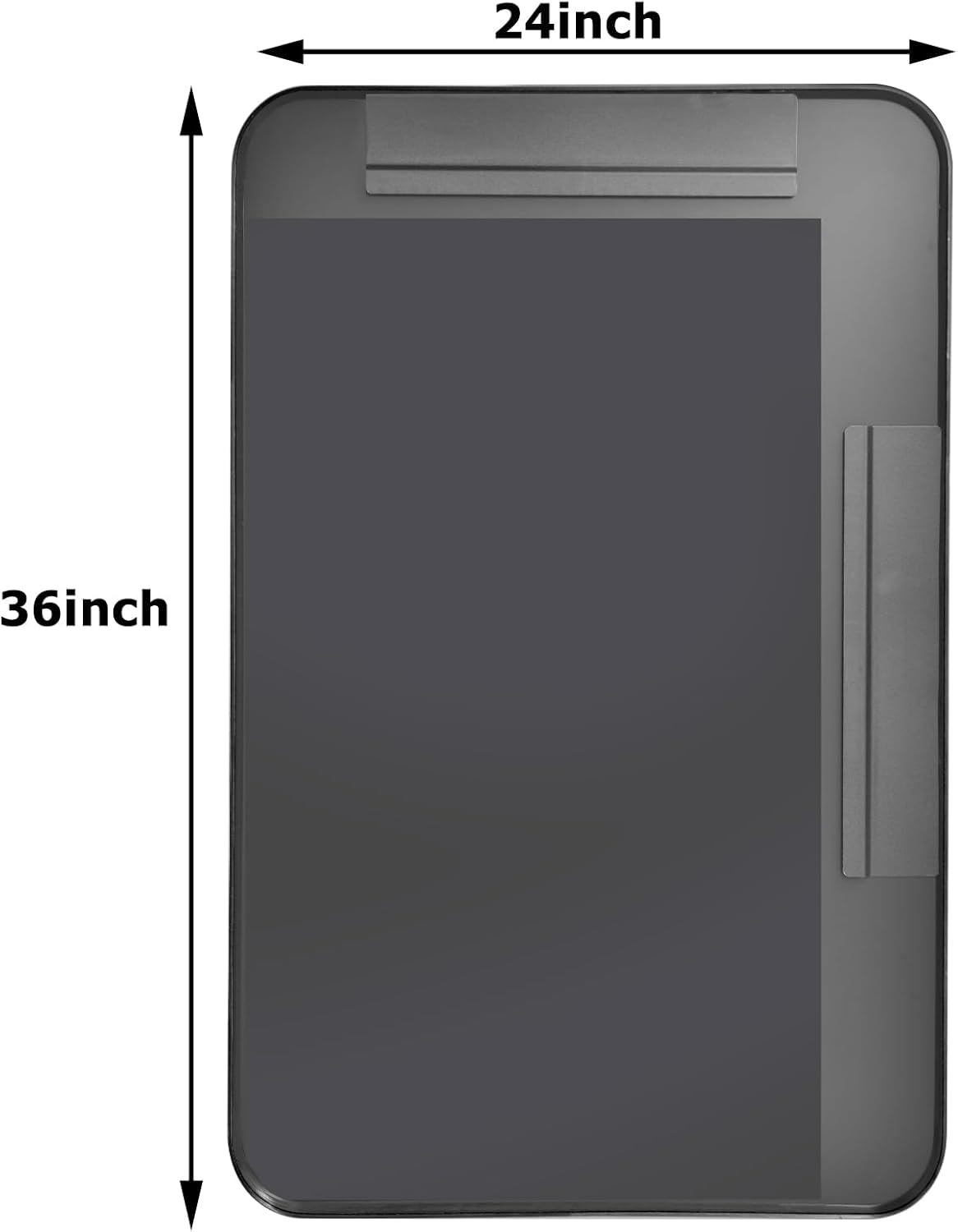 36x24 Inch Black Bathroom Mirror - Modern Black Rectangle Mirror for Wall with Rounded Corners, Bathroom Mirrors for Vanity, Aluminum Alloy Framed Mirror Hangs Horizontally or Vertically