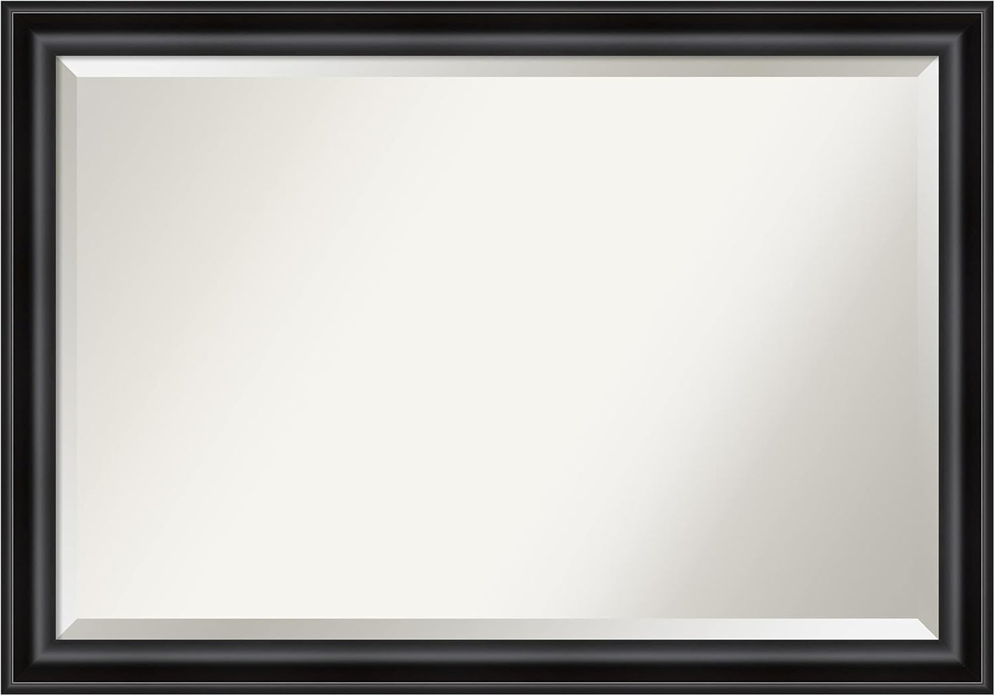 Amanti Art Black Bathroom Mirror for Over Sink, 28x40 Grand Black Narrow Rectangle Vanity Mirror, Large Casual Frame, Hangs Horizonally and Vertically, Bathroom Wall Decor, Beveled Edge