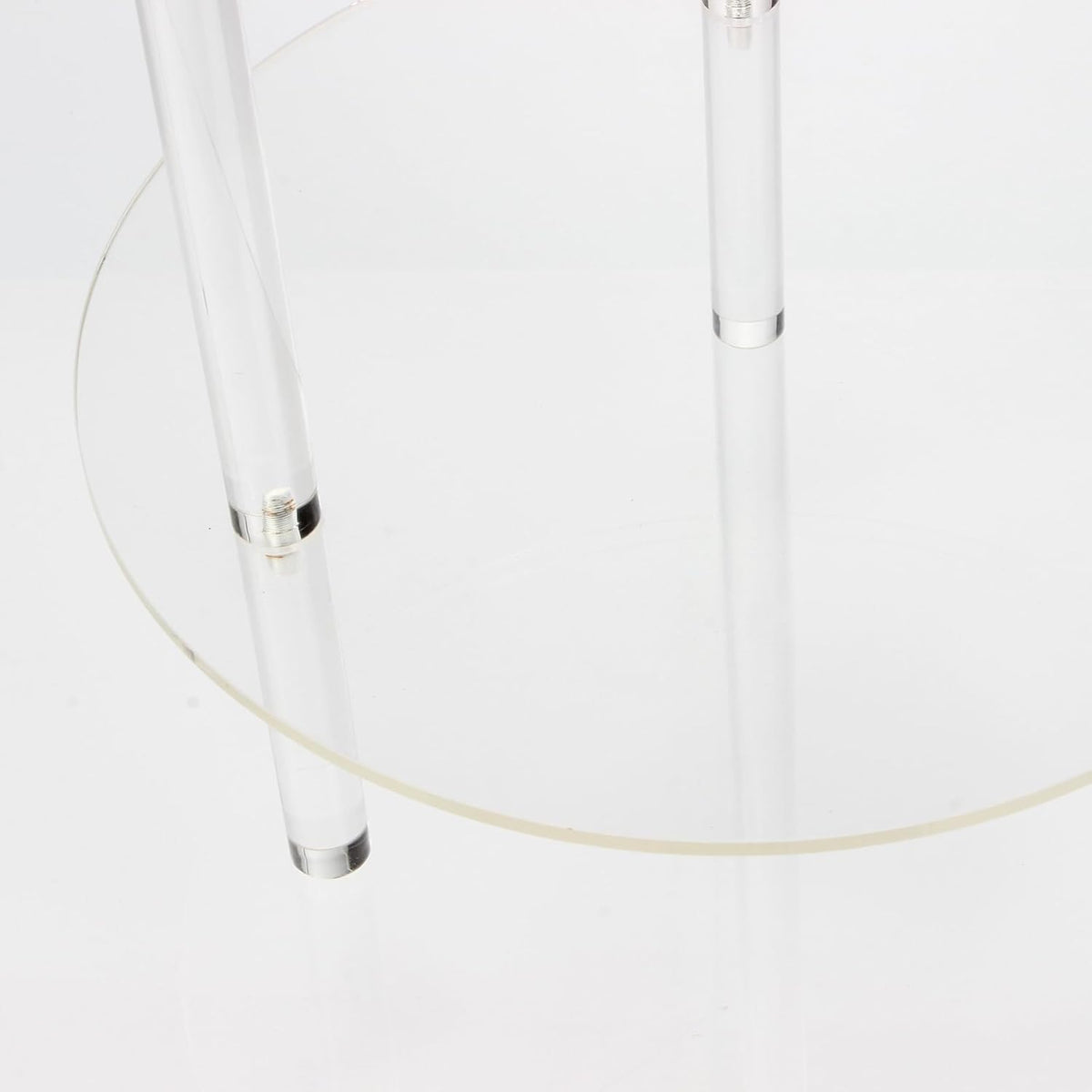 Acrylic Detachable End Table, Round Acrylic Coffee Table, 2 Tier Multifuntional Clear Nightstand End Table for Small Spaces, Detachable Beside Table for Living Room, Bedroom, Study Room, 12"