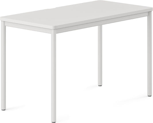 Branch Daily Desk - Functional at Home Office Desk with Effortless Assembly, Timeless Design, Rounded Corners, and Built-in Cable Notch - 36” W x 28.5” H x 24” D - White Work Table