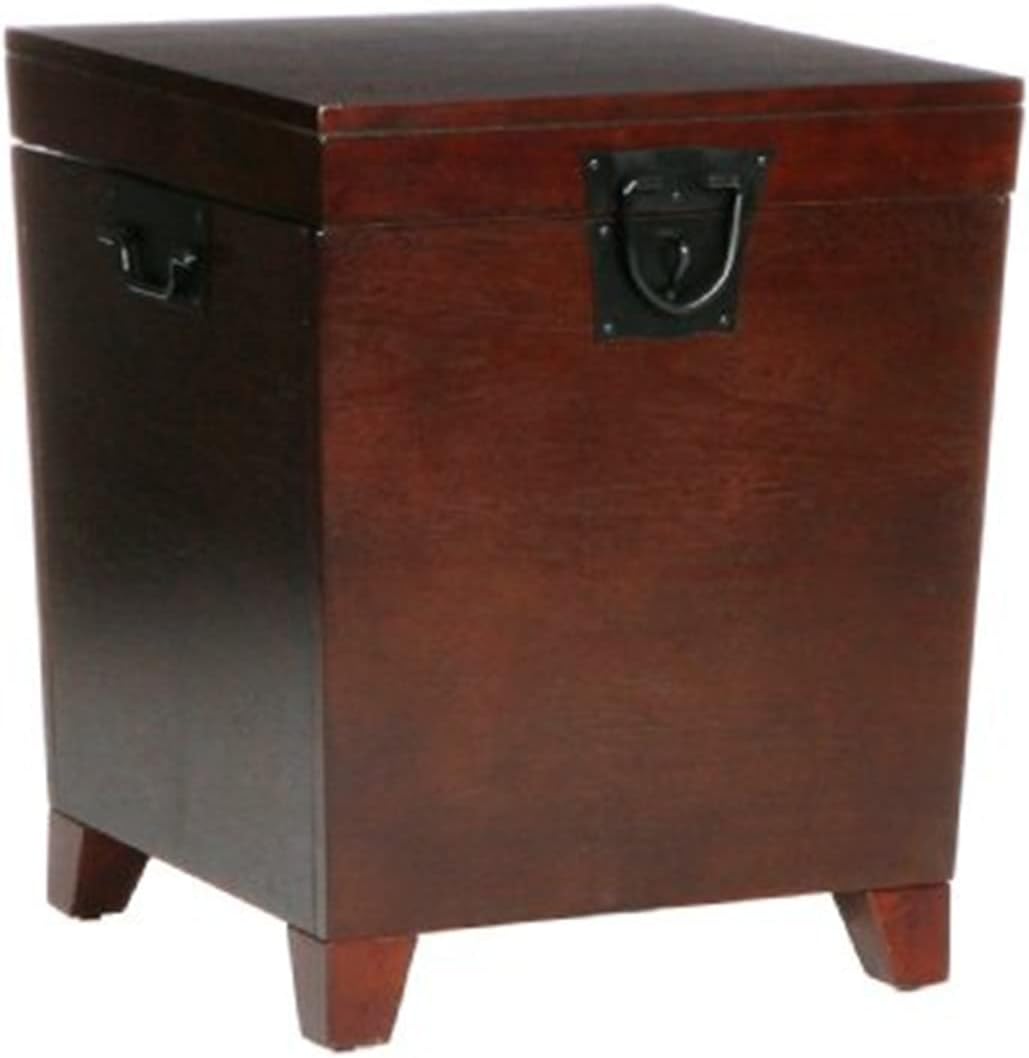 SEI Furniture Pyramid Storage Trunk End Table, Espresso