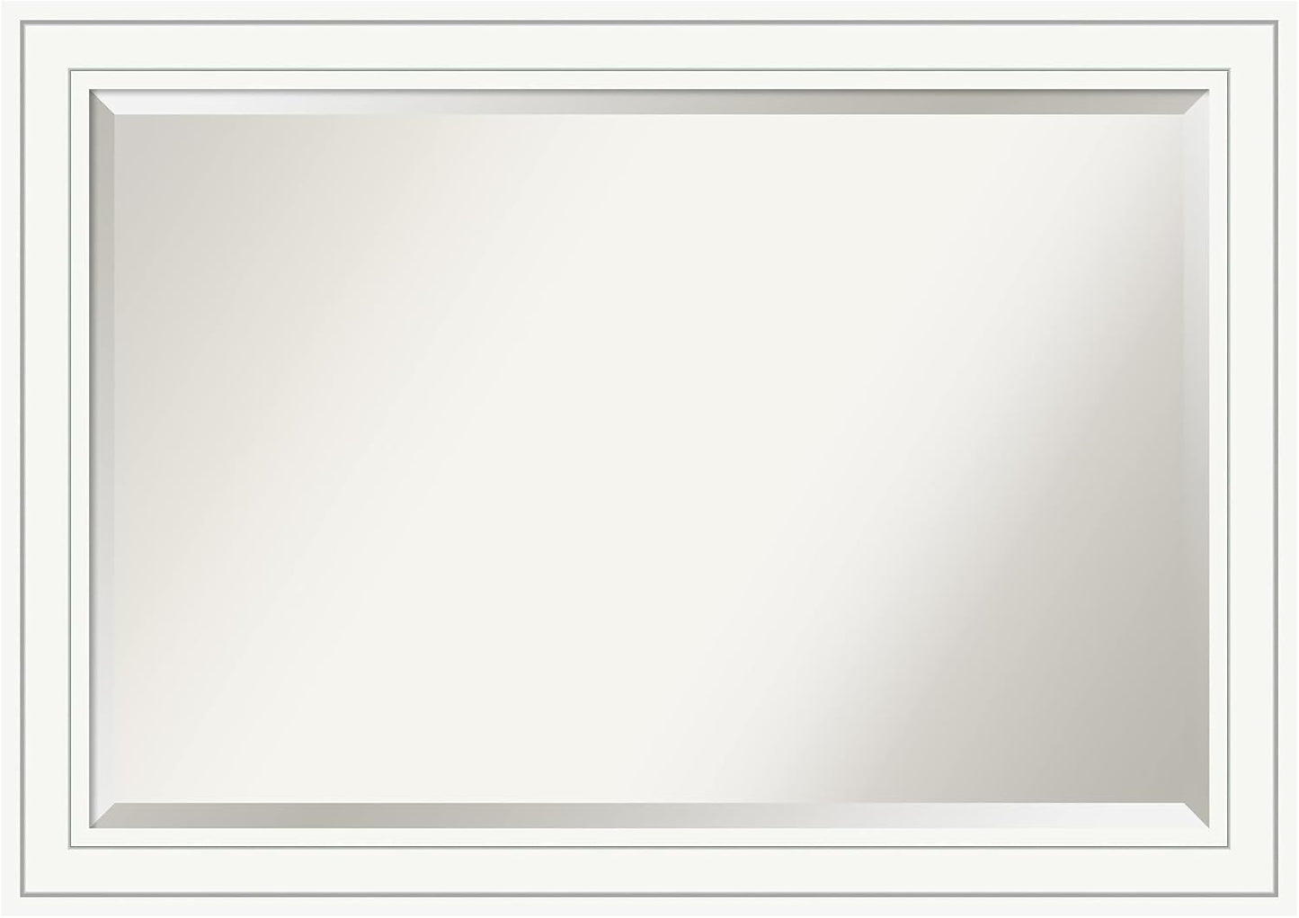 Amanti Art White Bathroom Mirror for Over Sink, 29x41 Craftsman White Rectangle Vanity Mirror, Large Casual Wood Frame, Hangs Horizonally and Vertically, Bathroom Wall Decor, Beveled Edge from WI, USA