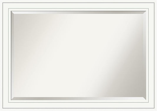 Amanti Art White Bathroom Mirror for Over Sink, 29x41 Craftsman White Rectangle Vanity Mirror, Large Casual Wood Frame, Hangs Horizonally and Vertically, Bathroom Wall Decor, Beveled Edge from WI, USA