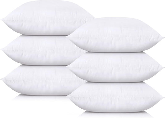 Utopia Bedding Throw Pillows (Set of 6, White), 18 x 18 Inches Pillows for Sofa, Bed and Couch Decorative Stuffer Pillow