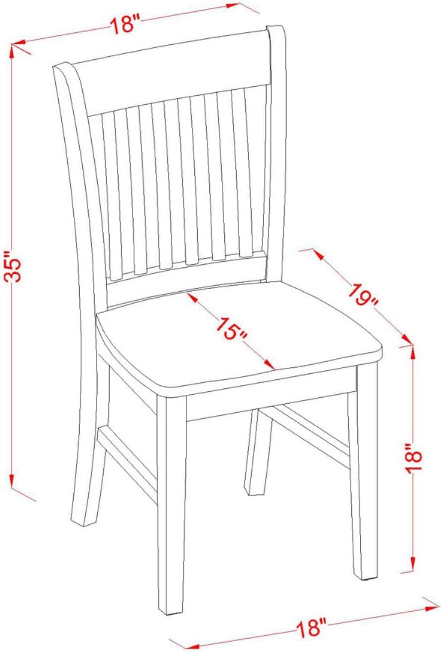 East West Furniture DLNO5-BLK-W 5 Piece Dinette Set for 4 Includes a Round Dining Room Table with Dropleaf and 4 Kitchen Dining Chairs, 42x42 Inch, Black