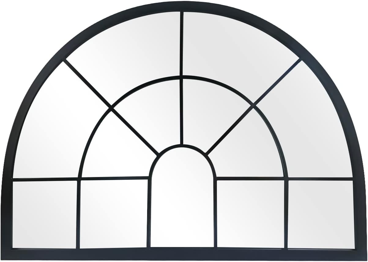WAMIRRO Arched Window Pane Mirror Decor,Farmhouse Mantel Mirrors for Fireplace/Living Room,28"X20"…