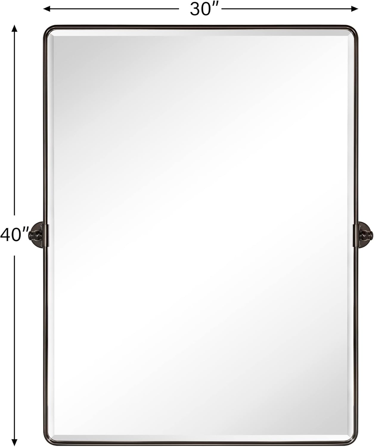 TEHOME 30 x 40'' Oil Rubbed Bronze Pivot Bathroom Mirror Tilt Vanity Mirror Large 40x30'' Dark Bronze Metal Framed Rectangle Pivoting Beveled Vanity Mirrors for Wall, Vertical