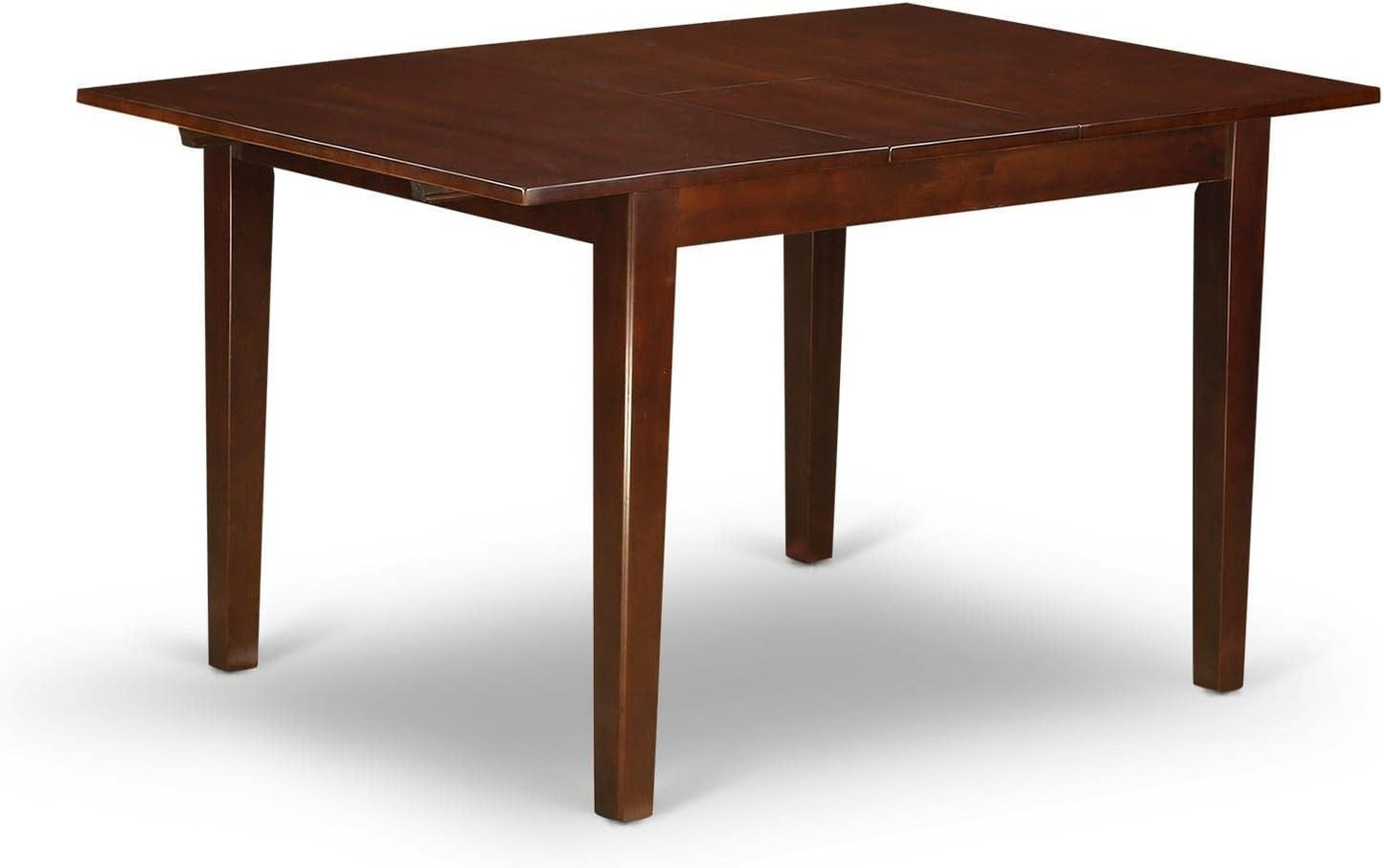 East West Furniture NOML5-MAH-LC 5 Piece Dinette Set for 4 Includes a Rectangle Dining Room Table with Butterfly Leaf and 4 Faux Leather Kitchen Dining Chairs, 32x54 Inch, Mahogany