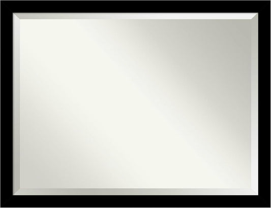 Amanti Art Black Bathroom Mirror for Over Sink, 34x44 Brushed Black Rectangle Vanity Mirror, X-Large Modern Contemporary Frame, Hangs Horizonally and Vertically, Bathroom Wall Decor, Beveled Edge