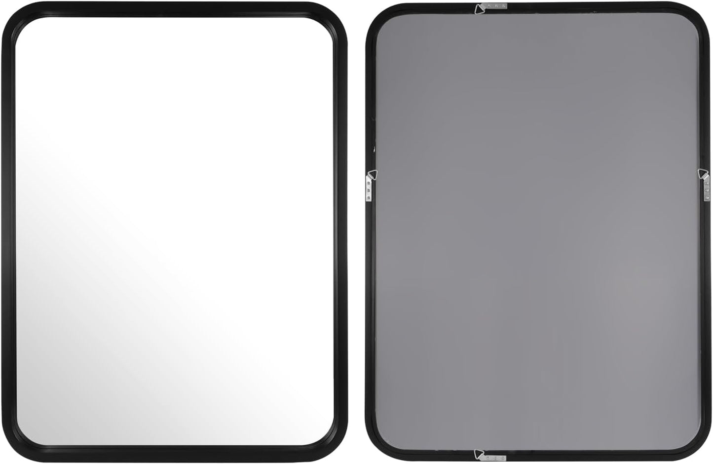 WallBeyond 18x24 Inch Wood Mirror for Bathroom, Wooden Frame Wall Mirror Farmhouse Wall Mounted Rectangle Mirror for Vanity (Horizontal/Vertical Black Color)