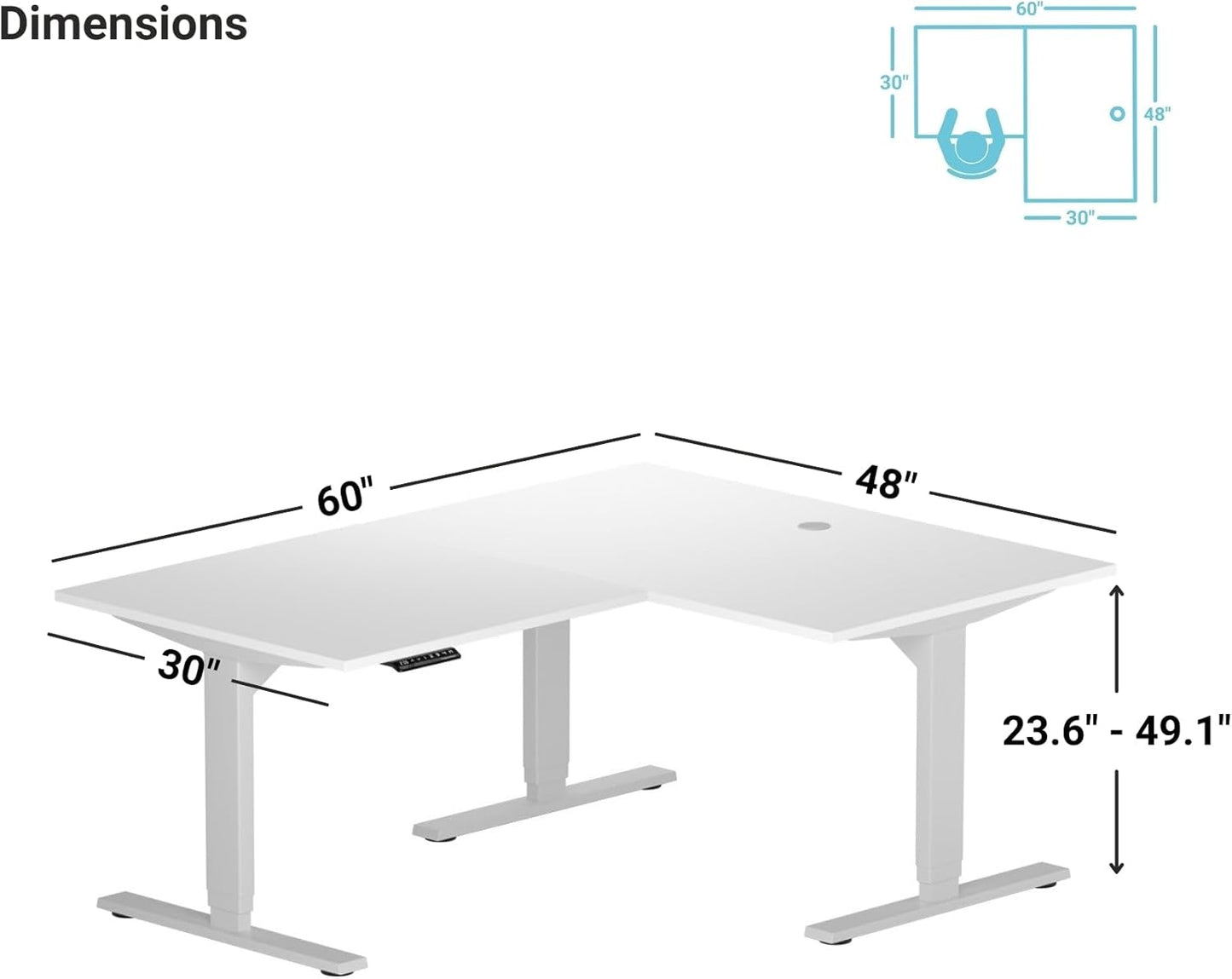 Standing Desk: FLT-05, DT-3030-DC, DT-4830-DC, DA-10-Black